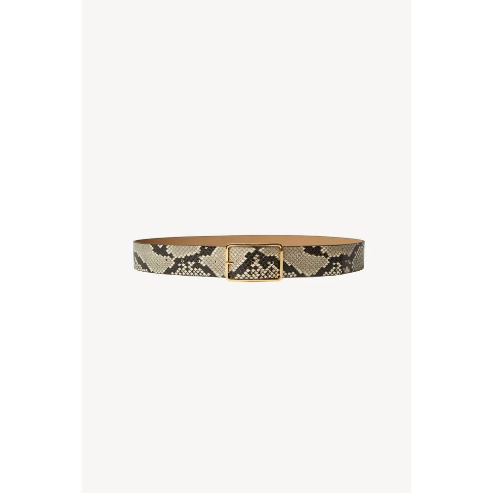 NEW B-LOW THE BELT women's milla python belt in white, gold